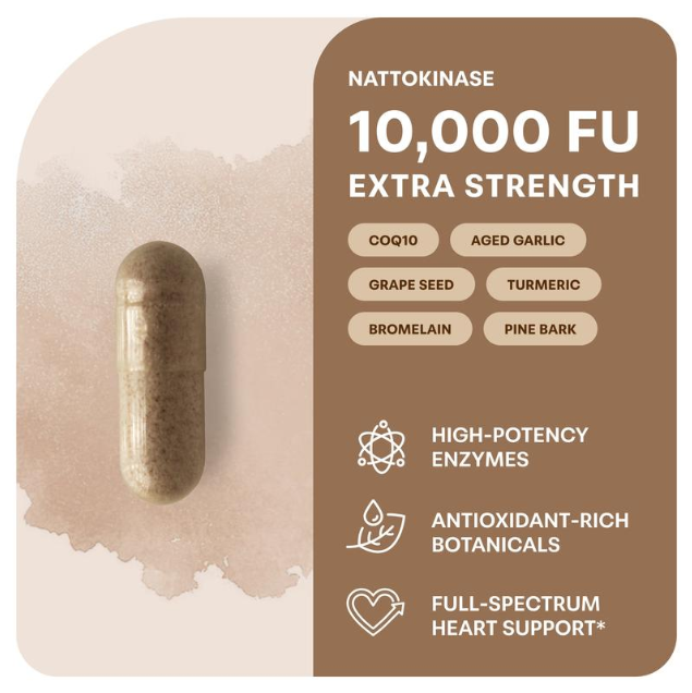 Nattokinase capsule with ingredient highlights
